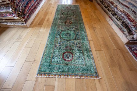 Hand-Knotted Fine Mamluk Runner From Afghanistan