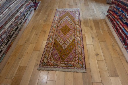 Hand-Knotted Fine Mushwani Runner From Afghanistan