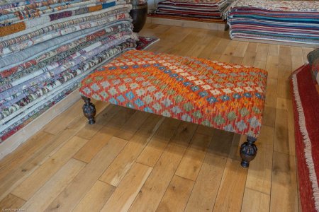 Hand-Made Mazar Kilim Stool From Afghanistan