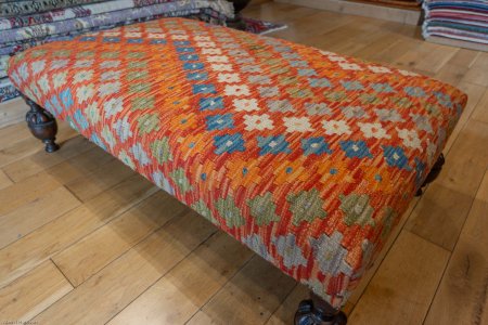 Hand-Made Mazar Kilim Stool From Afghanistan