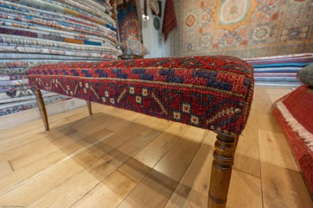 Hand-Made Mushwani Kilim Stool From Afghanistan