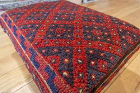 Hand-Made Mushwani Kilim Footstool From Afghanistan