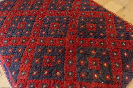 Hand-Made Mushwani Kilim Footstool From Afghanistan