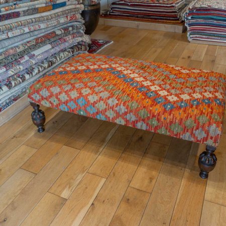 Hand-Made Mazar Kilim Stool From Afghanistan