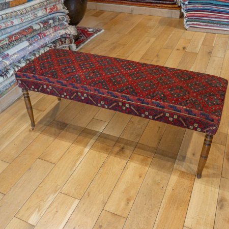 Hand-Made Mushwani Kilim Stool From Afghanistan